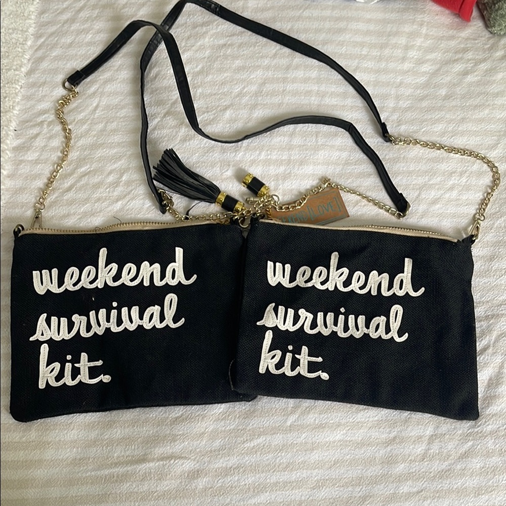 Charming Charlie Black Weekend Survival Kit Bag
